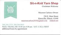 Sit-n-Knit yarn Shop Maureen Carlson